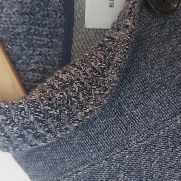 Billy Reid Knit Shawl Collar Welt Pocket Long Sleeve Blue/Gray Sweater Size L - Picture 6 of 8